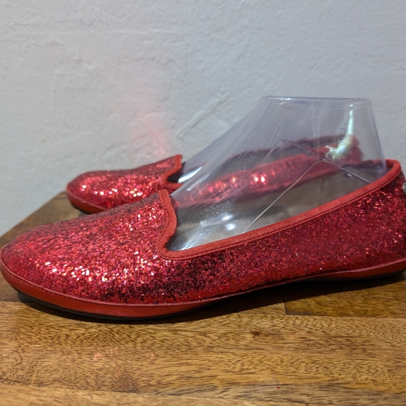 UGG red sparkle flats size 9.5 - Picture 5 of 9